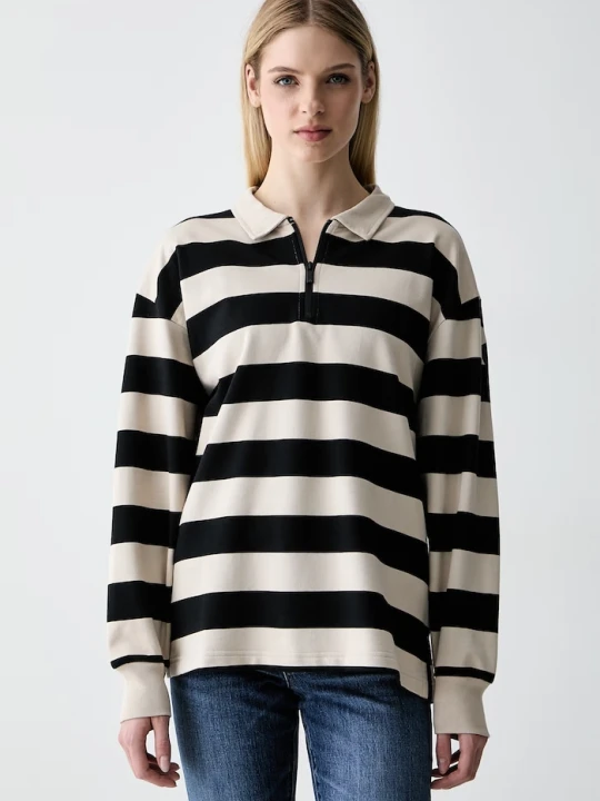 Zdjęcie produktu adidas longsleeve damski bawełniany Soft Lux beżowy