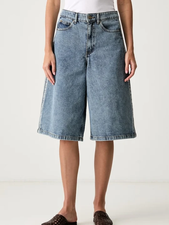 Zdjęcie produktu adidas Originals bermudy damskie jeansowe niebieski