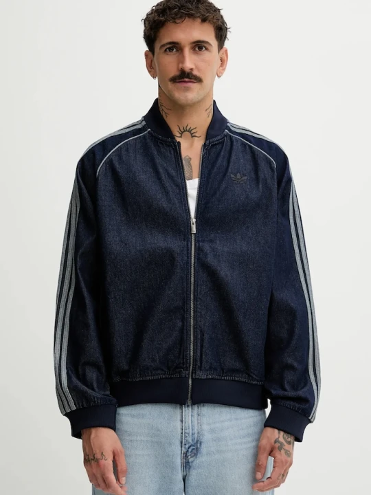 Zdjęcie produktu adidas Originals bluza rozpinana jeansowa Adicolor loose SST granatowy