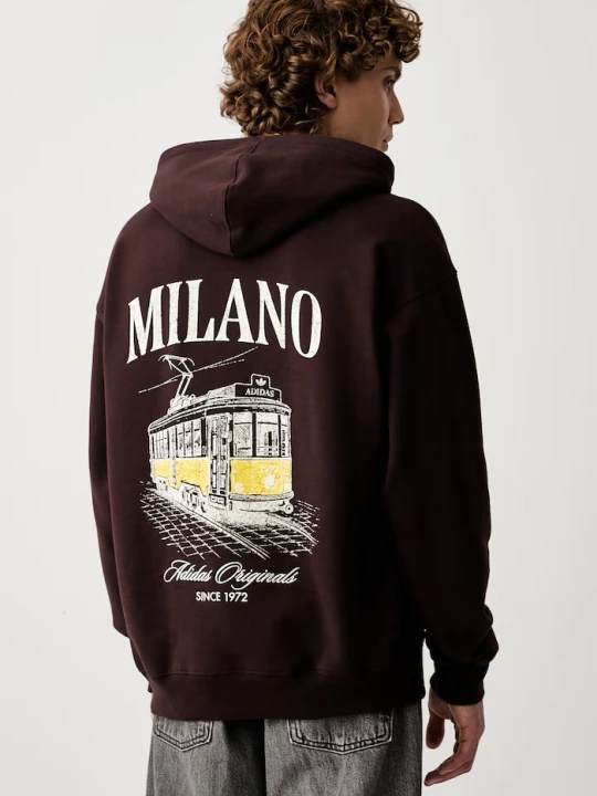 Zdjęcie produktu adidas Originals bluza oversize męska z bawełną Milan brązowy