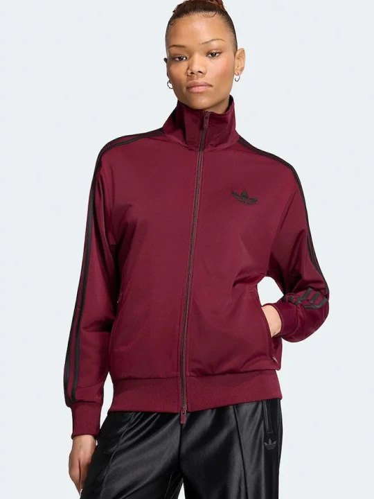 Zdjęcie produktu adidas Originals bluza rozpinana damska Firebird bordowy