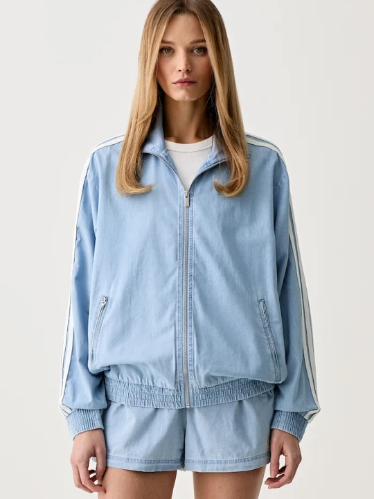 Zdjęcie produktu adidas Originals bluza rozpinana damska jeansowa niebieski