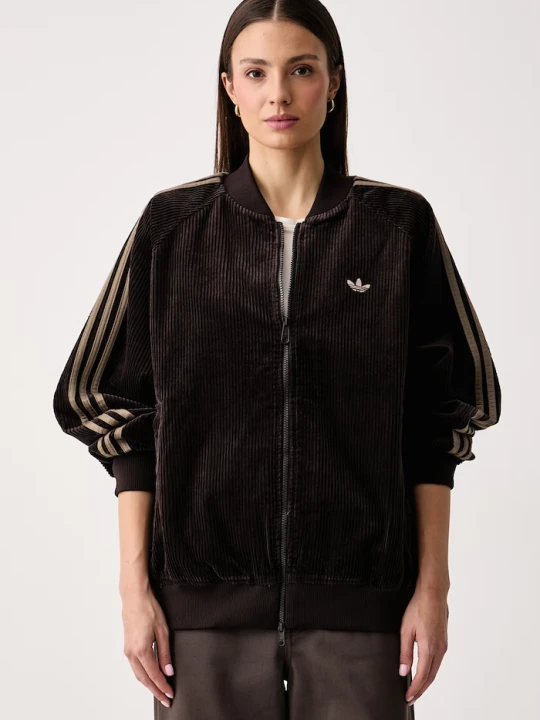 Zdjęcie produktu adidas Originals bluza rozpinana damska sztruksowa Corduroy brązowy