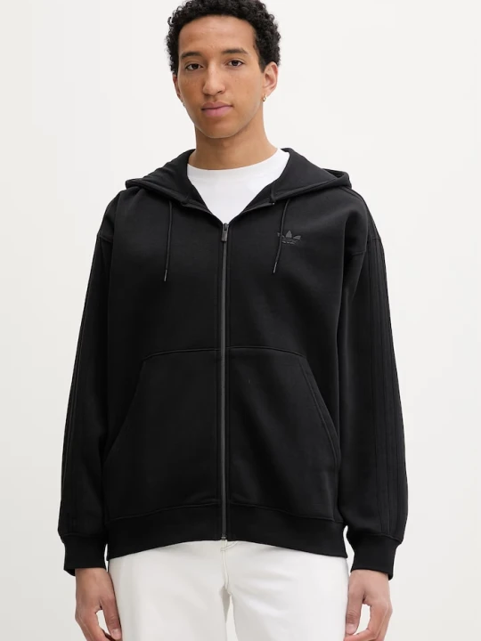 Zdjęcie produktu adidas Originals bluza rozpinana z kapturem męska z bawełną czarny