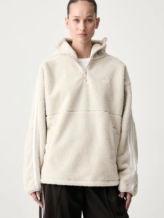 Zdjęcie produktu adidas Originals bluza z kapturem damska polarowa Adiluna Season 2 x Jennie beżowy