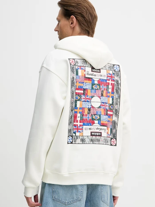 Zdjęcie produktu adidas Originals bluza z kapturem męska bawełniana beżowy