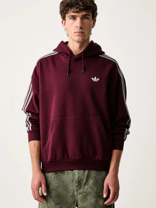 Zdjęcie produktu adidas Originals bluza z kapturem męska z bawełną Adicolor Classics bordowy