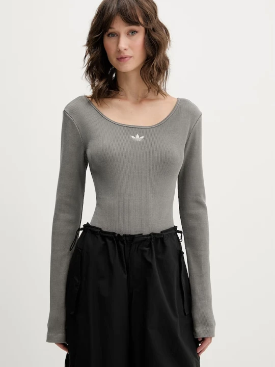 Zdjęcie produktu adidas Originals body damskie bawełniane z elastanem szary