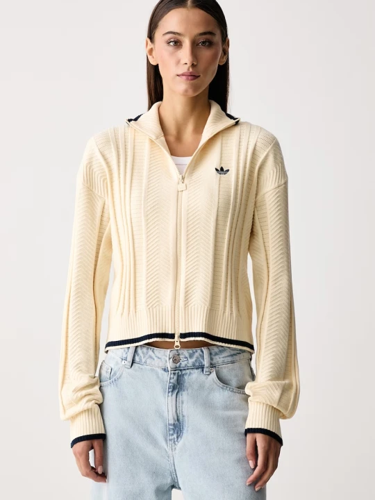 Zdjęcie produktu adidas Originals Cable Knit Firebird sweter rozpinany z wiskozą damski