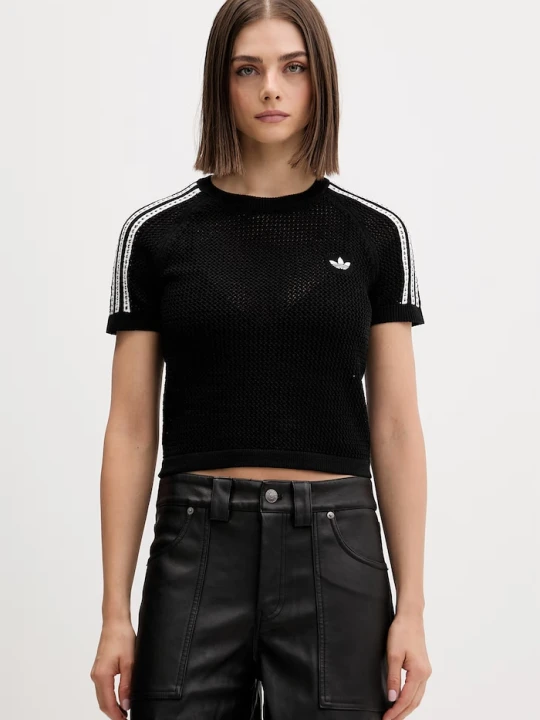 Zdjęcie produktu adidas Originals crop top damski Crochet czarny