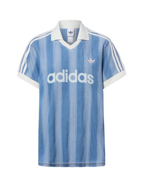 Zdjęcie produktu adidas Originals dżinsowa koszulka polo Kobiety Bawełna niebieski