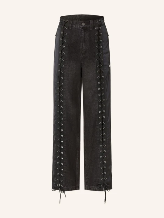 Zdjęcie produktu Adidas Originals Dżinsy Z Szerokimi Nogawkami Denim Firebird Z Mieszanki Materiałów schwarz czarny