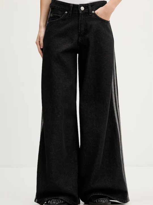 Zdjęcie produktu adidas Originals jeansy wide leg damskie Firebird czarny