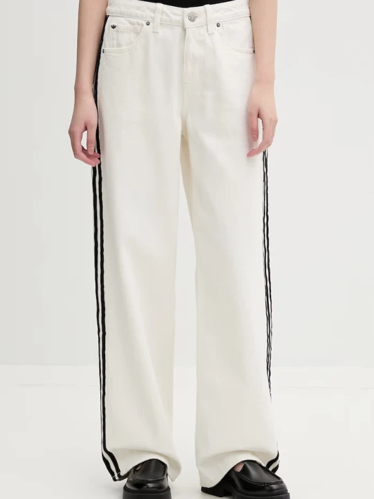 Zdjęcie produktu adidas Originals jeansy straight damskie Firebird beżowy