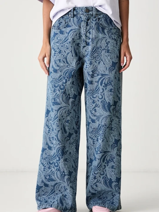 Zdjęcie produktu adidas Originals jeansy wide leg damskie Liberty niebieski