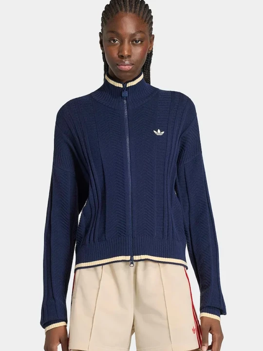 Zdjęcie produktu adidas Originals kardigan damski Cable Knit Firebird niebieski