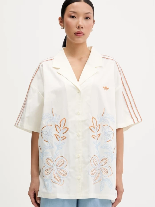 Zdjęcie produktu adidas Originals koszula damska bawełniana Resort beżowy