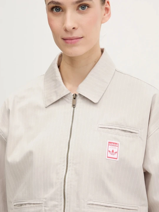 Zdjęcie produktu adidas Originals kurtka bawełniana AOP CROP JACKET beżowy
