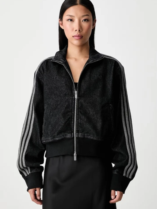 Zdjęcie produktu adidas Originals kurtka przejściowa damska jeansowa Firebird czarny