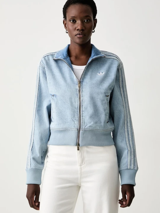 Zdjęcie produktu adidas Originals kurtka przejściowa damska jeansowa Firebird niebieski