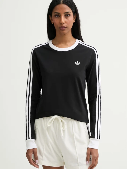 Zdjęcie produktu adidas Originals longsleeve dziecięcy bawełniany z elastanem czarny