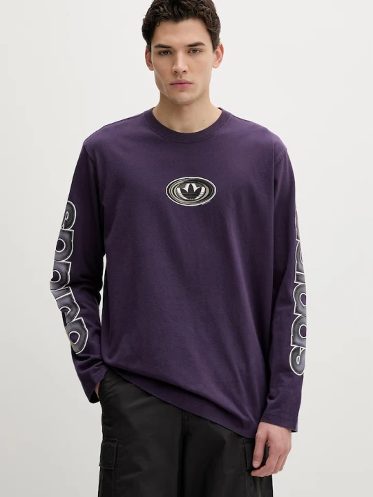 Zdjęcie produktu adidas Originals longsleeve bawełniany fioletowy