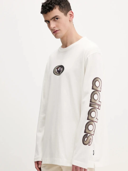 Zdjęcie produktu adidas Originals longsleeve męski bawełniany beżowy