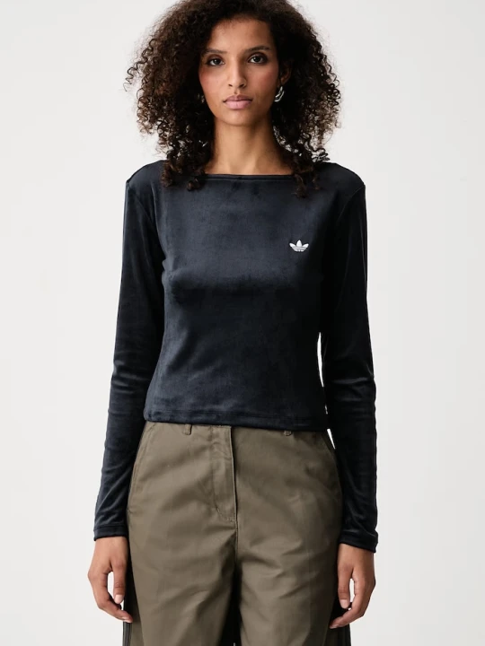 Zdjęcie produktu adidas Originals longsleeve damski welurowy Essentials Velour czarny