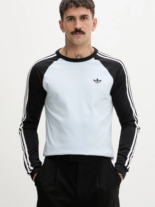 Zdjęcie produktu adidas Originals longsleeve męski bawełniany niebieski