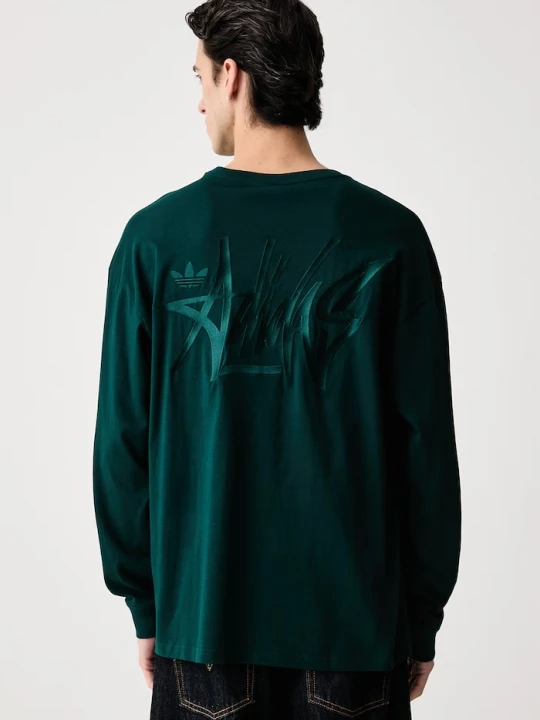 Zdjęcie produktu adidas Originals longsleeve męski bawełniany Tonal Loose zielony