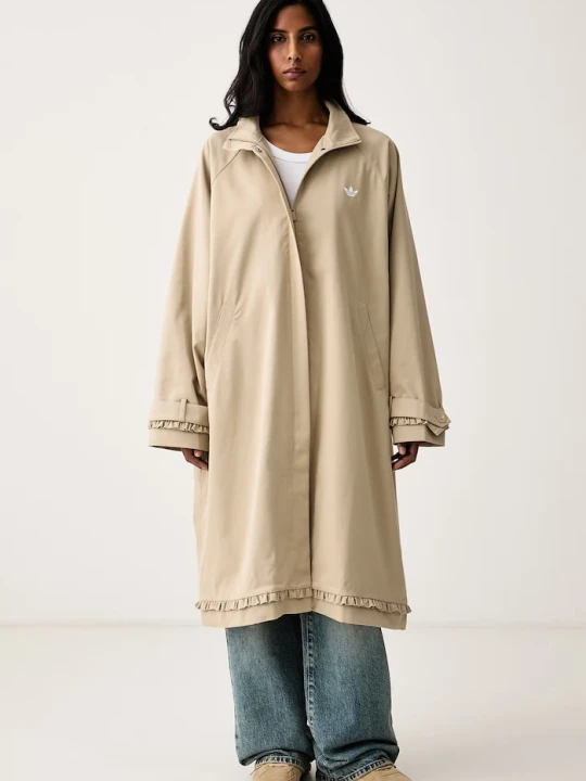 Zdjęcie produktu adidas Originals płaszcz damski z bawełną beżowy