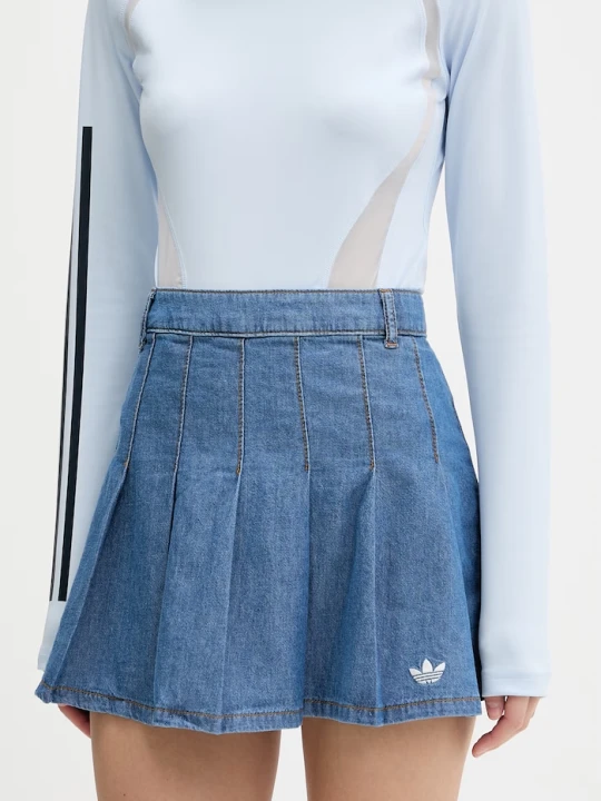 Zdjęcie produktu adidas Originals spódnica plisowana jeansowa niebieski