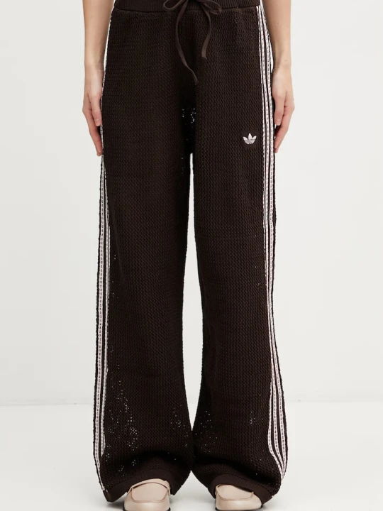 Zdjęcie produktu adidas Originals spodnie dresowe damskie ażurowe brązowy