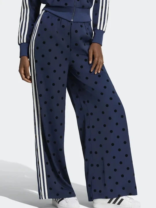 Zdjęcie produktu adidas Originals spodnie wide leg damskie Wide Leg Polka Dots granatowy