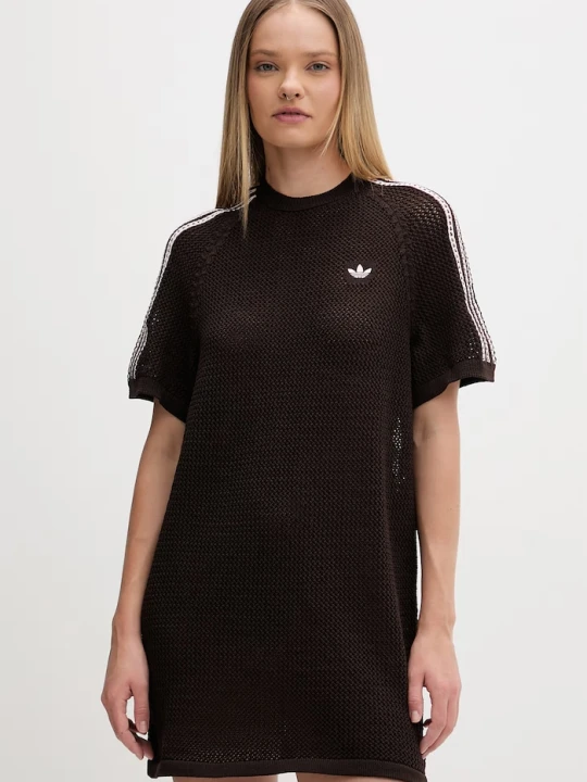 Zdjęcie produktu adidas Originals sukienka letnia ażurowa brązowy