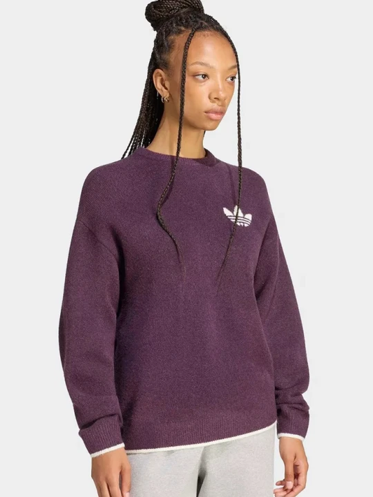 Zdjęcie produktu adidas Originals sweter damski z dodatkiem wełny Essentials fioletowy
