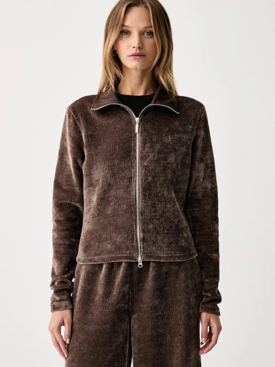 Zdjęcie produktu adidas Originals sweter rozpinany damski Chenille Zip Up brązowy