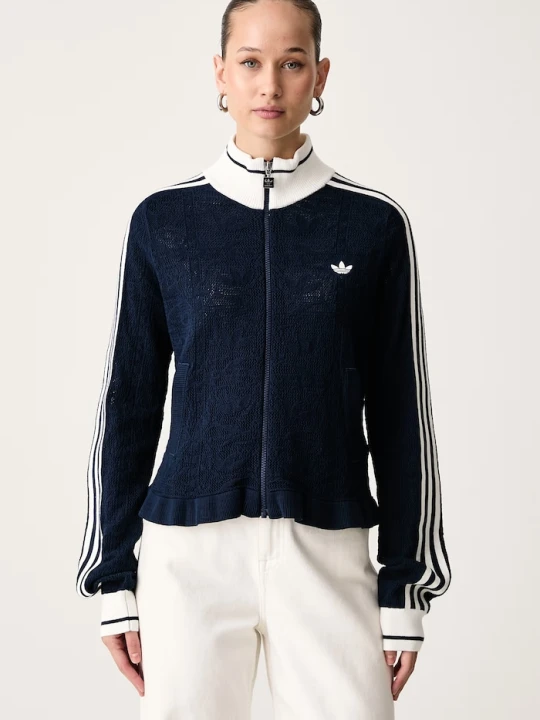 Zdjęcie produktu adidas Originals sweter rozpinany damski z wiskozą granatowy