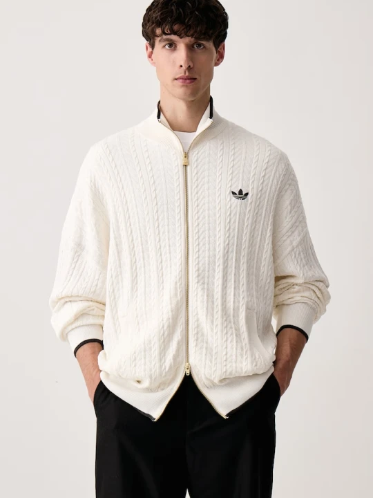 Zdjęcie produktu adidas Originals sweter rozpinany męski Firebird Cable Knit beżowy