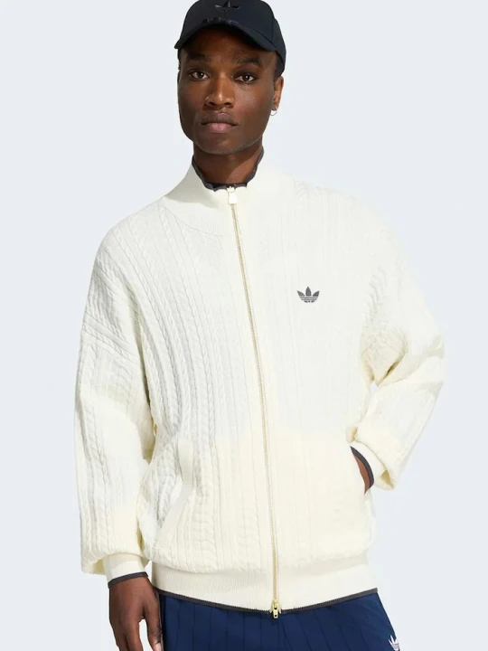Zdjęcie produktu adidas Originals sweter rozpinany męski Firebird Cable Knit biały