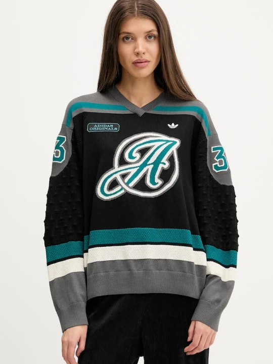 Zdjęcie produktu adidas Originals sweter damski z dodatkiem wełny szary