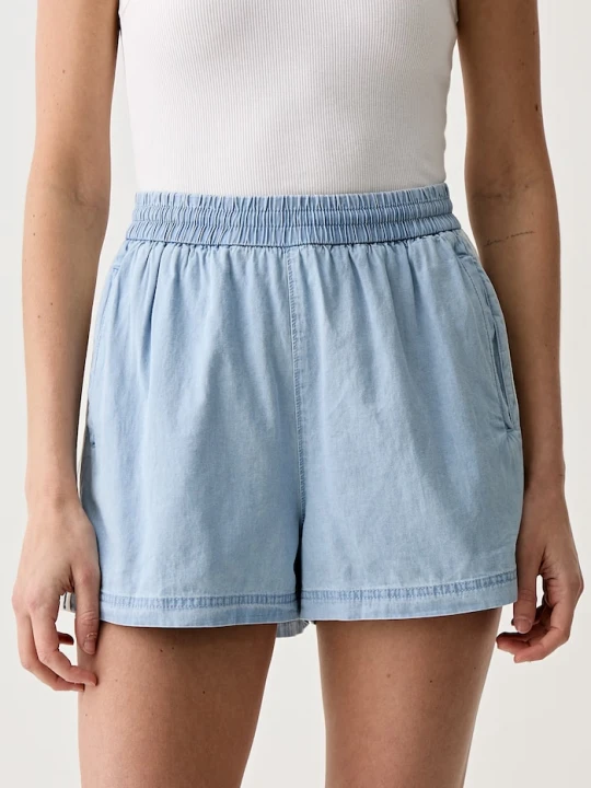 Zdjęcie produktu adidas Originals szorty damskie jeansowe niebieski