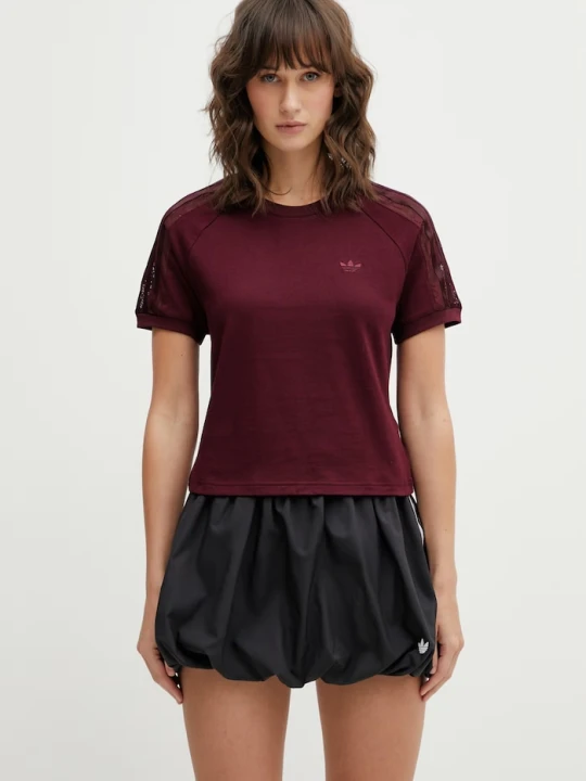 Zdjęcie produktu adidas Originals t-shirt bawełniany LACE CALI T bordowy