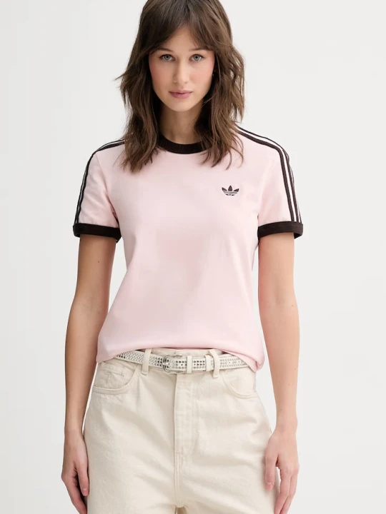 Zdjęcie produktu adidas Originals t-shirt damski bawełniany z elastanem różowy
