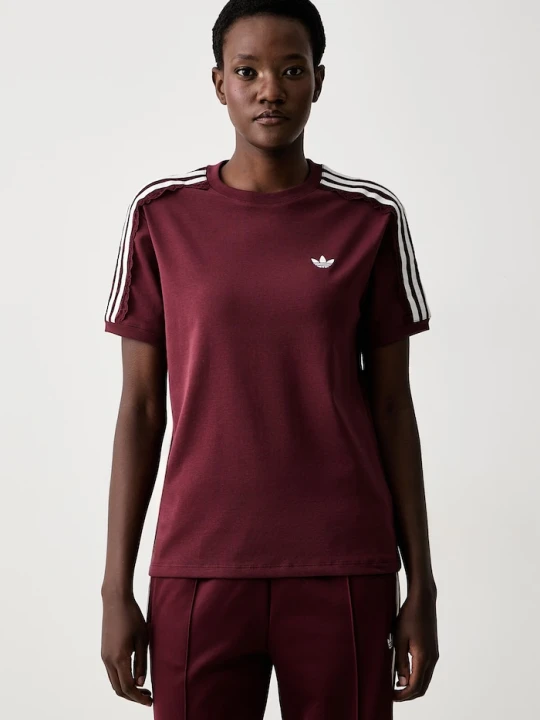 Zdjęcie produktu adidas Originals T-shirt damski bawełniany z elastanem Lace Injection bordowy
