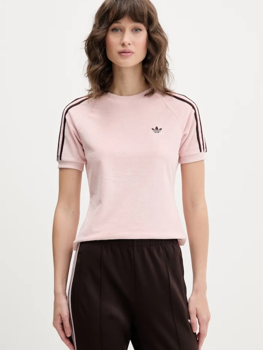Zdjęcie produktu adidas Originals T-shirt damski z bawełną różowy
