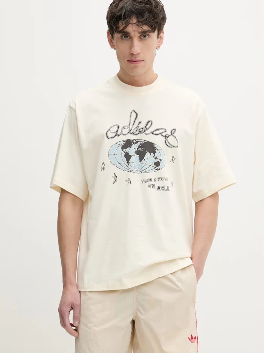 Zdjęcie produktu adidas Originals t-shirt męski bawełniany beżowy
