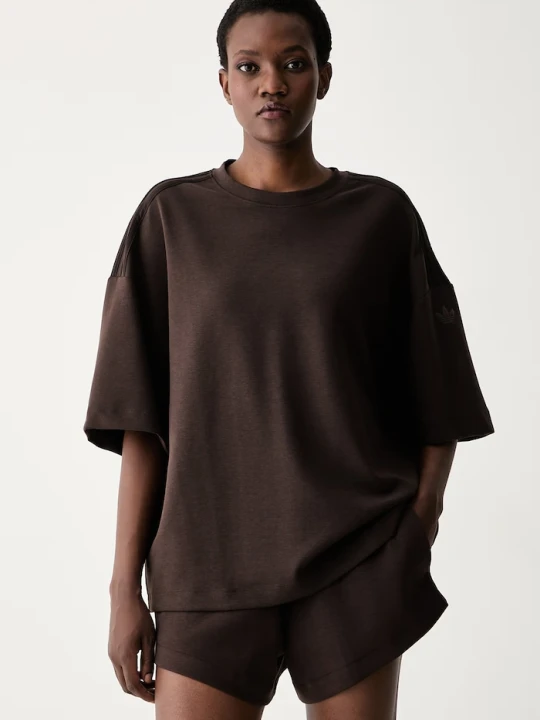 Zdjęcie produktu adidas Originals T-shirt oversize damski z lyocellem brązowy