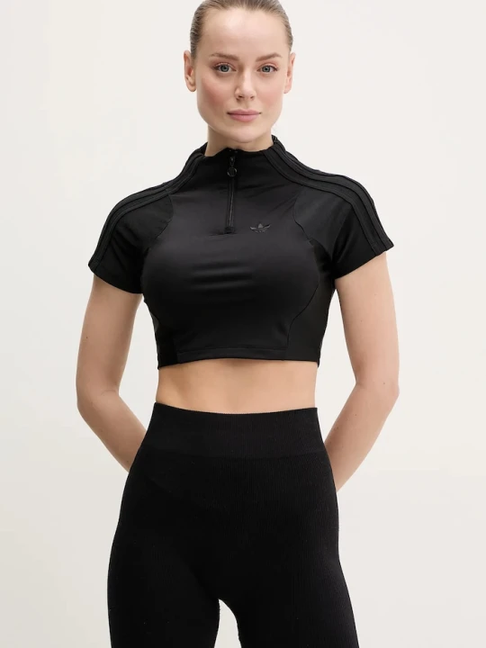 Zdjęcie produktu adidas Originals t-shirt Zip Up Crop Top czarny