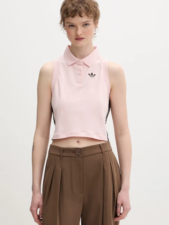 Zdjęcie produktu adidas Originals top damski bawełniany z elastanem różowy